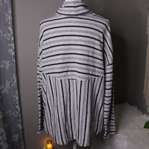 Saturday Sunday | Cowl Neck Striped Pullover Sweater Medium - Picture 6 of 8